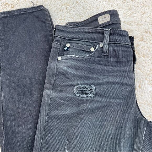 AG Adriano Goldschmied Premiere Skinny Straight Distressed Rip Whiskering Jeans - Picture 3 of 16
